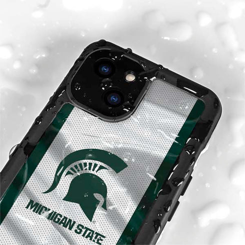 Michigan State University Spartans Jersey iPhone 15 Plus Waterproof Case